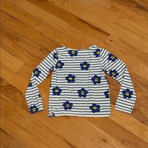 Mini Boden Blue Floral Striped Long Sleeve Tee